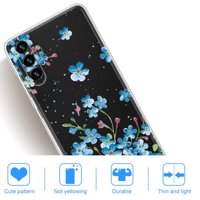 Case Samsung Galaxy A13 5G Siniset Kukat