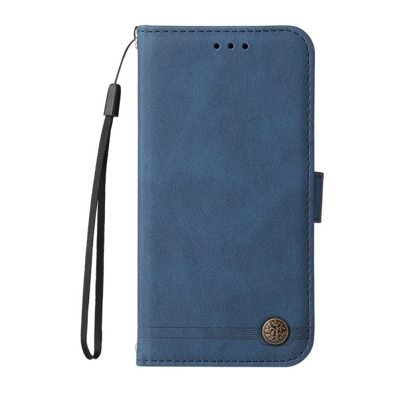 Flip Case Samsung Galaxy A13 5G Faux Leather Niitti Ja Nauha