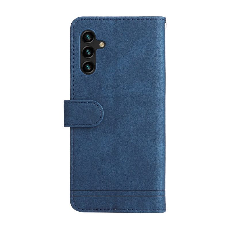 Flip Case Samsung Galaxy A13 5G Faux Leather Niitti Ja Nauha