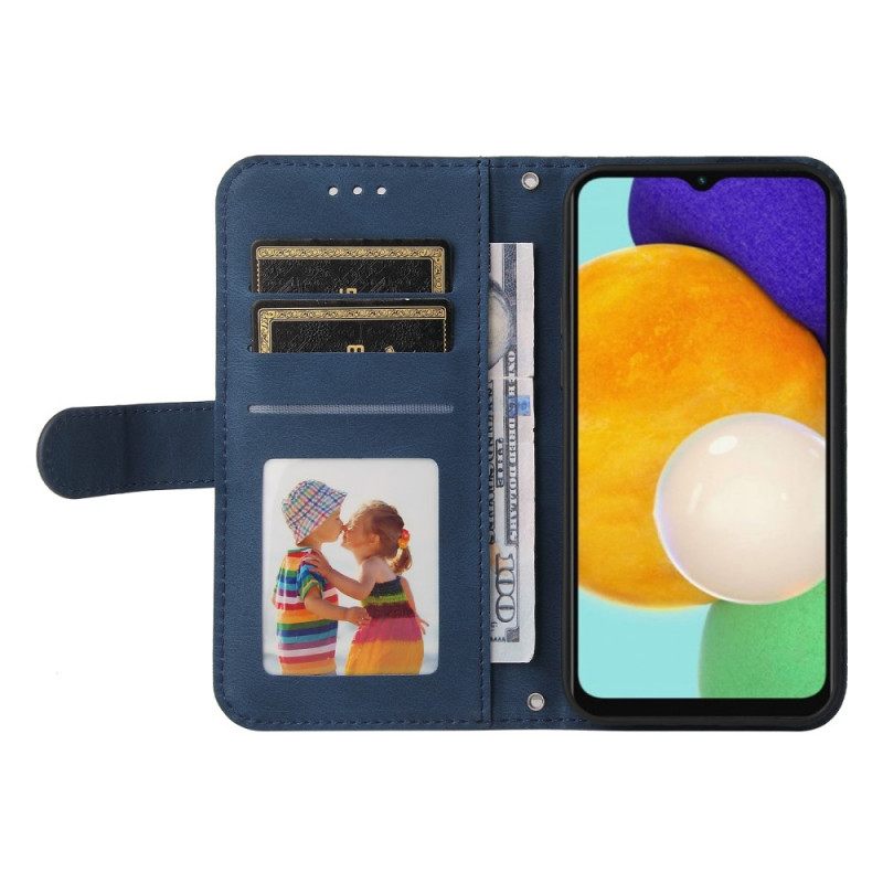 Flip Case Samsung Galaxy A13 5G Faux Leather Niitti Ja Nauha