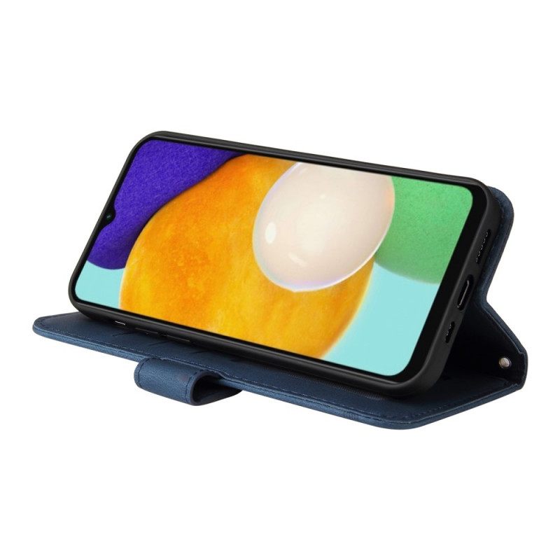 Flip Case Samsung Galaxy A13 5G Faux Leather Niitti Ja Nauha
