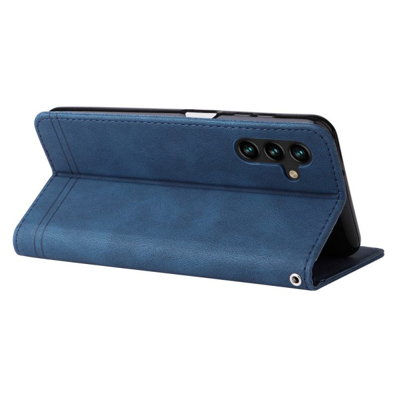 Flip Case Samsung Galaxy A13 5G Faux Leather Niitti Ja Nauha