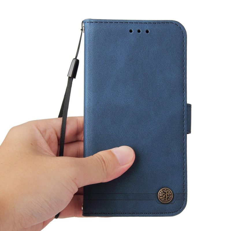 Flip Case Samsung Galaxy A13 5G Faux Leather Niitti Ja Nauha