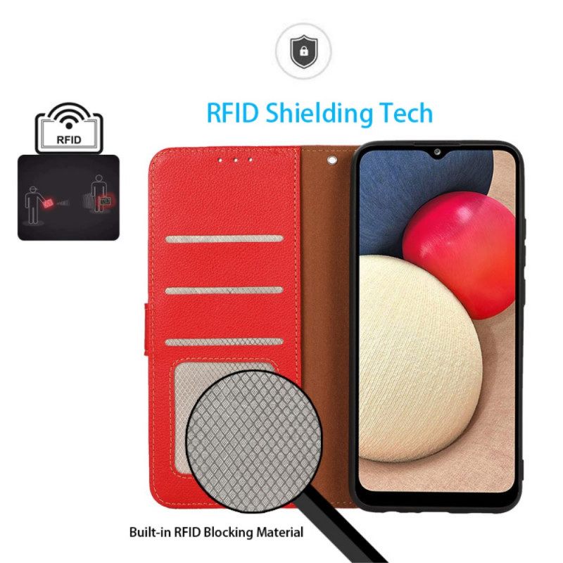Kotelot Samsung Galaxy A13 5G Lychee Style Rfid Khazneh