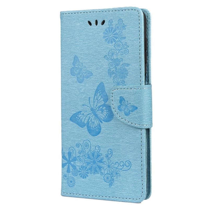 Kotelot Samsung Galaxy A13 5G Suojaketju Kuori Splendid Butterflies Hihnalla
