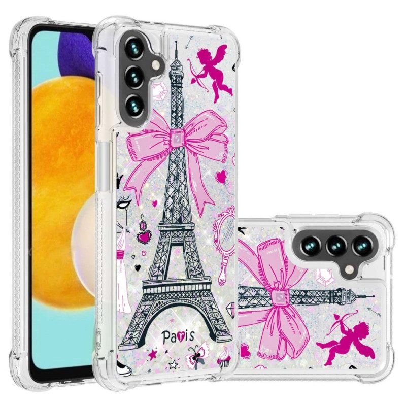 Kuori Samsung Galaxy A13 5G Eiffel-tornin Paljetteja
