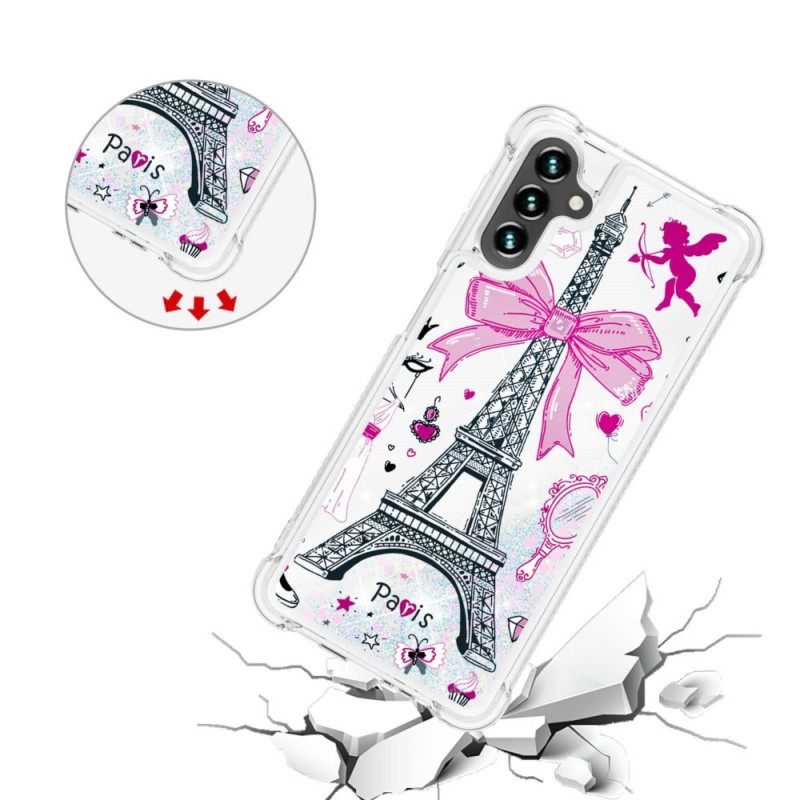 Kuori Samsung Galaxy A13 5G Eiffel-tornin Paljetteja