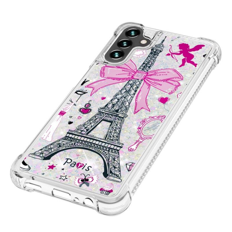 Kuori Samsung Galaxy A13 5G Eiffel-tornin Paljetteja