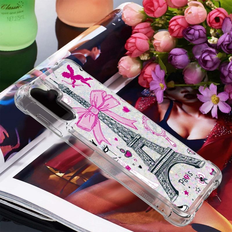 Kuori Samsung Galaxy A13 5G Eiffel-tornin Paljetteja