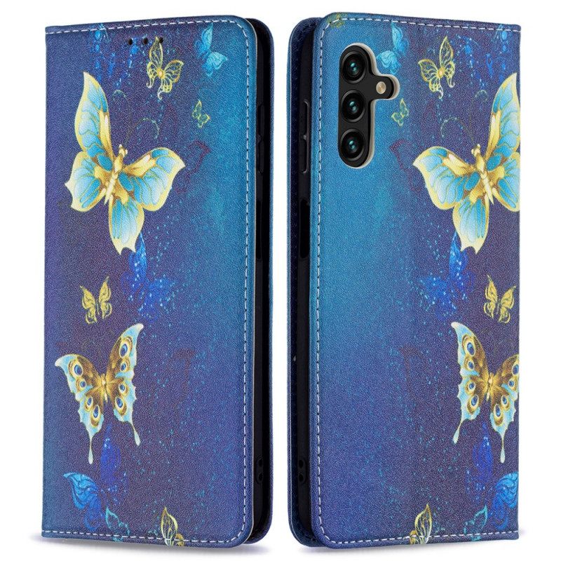 Puhelinkuoret Samsung Galaxy A13 5G Kotelot Flip Värikkäät Perhoset
