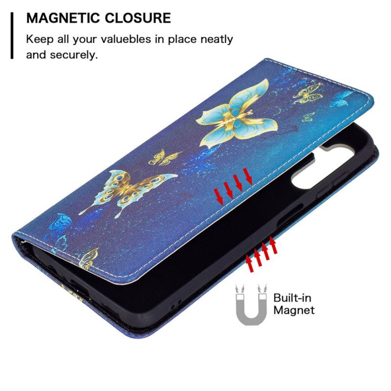 Puhelinkuoret Samsung Galaxy A13 5G Kotelot Flip Värikkäät Perhoset