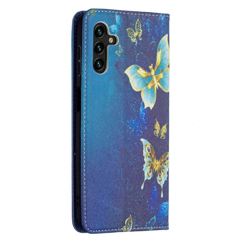 Puhelinkuoret Samsung Galaxy A13 5G Kotelot Flip Värikkäät Perhoset