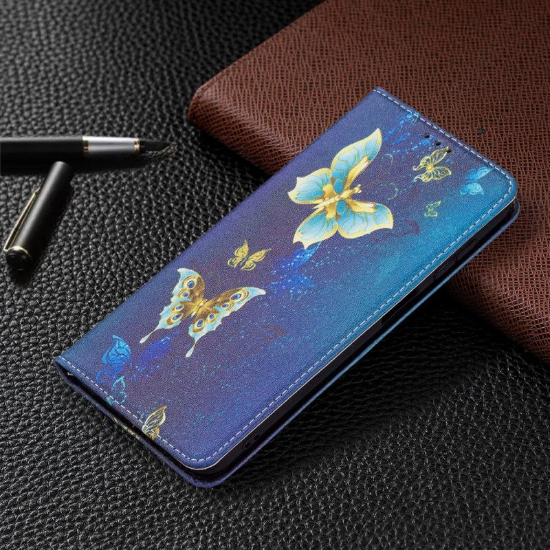 Puhelinkuoret Samsung Galaxy A13 5G Kotelot Flip Värikkäät Perhoset