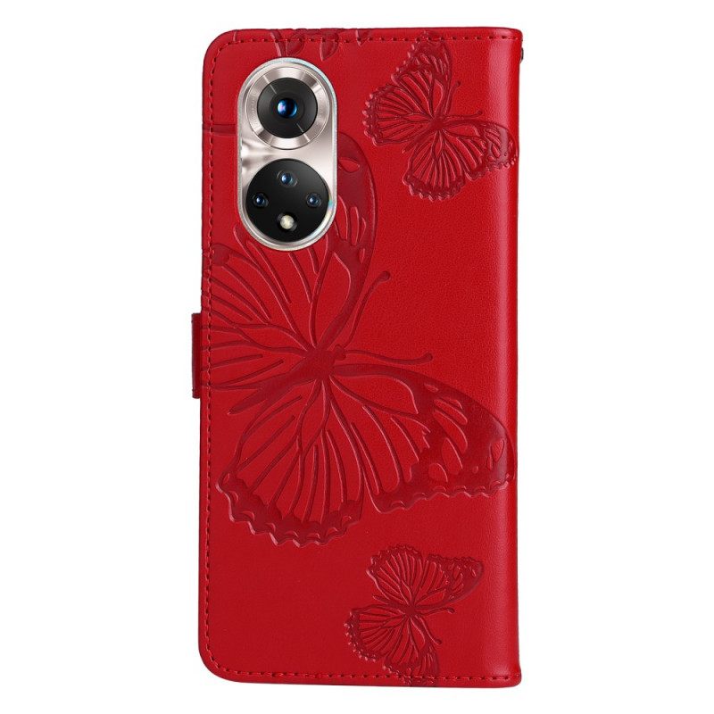 Kotelot Huawei Nova 9 / Honor 50 Suojaketju Kuori Giant Thong Butterflies