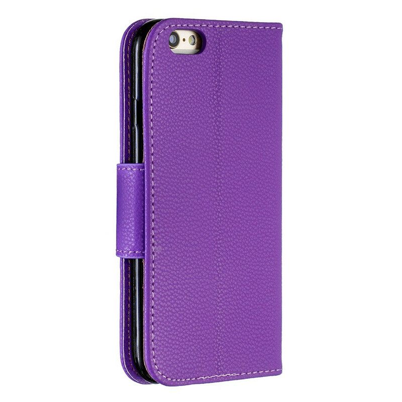Kotelot iPhone 6 / 6S Suojaketju Kuori Värikäs Litchi Leather Effect Strappy