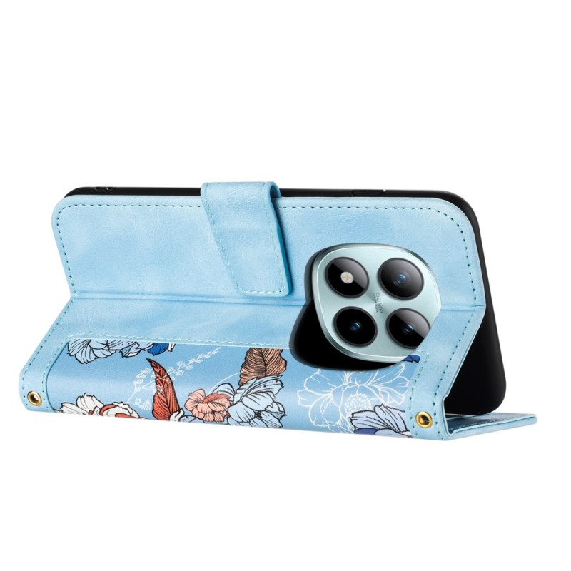 Kotelot Xiaomi Redmi Note 15 Pro 5g Kukkakuvio Hihnalla