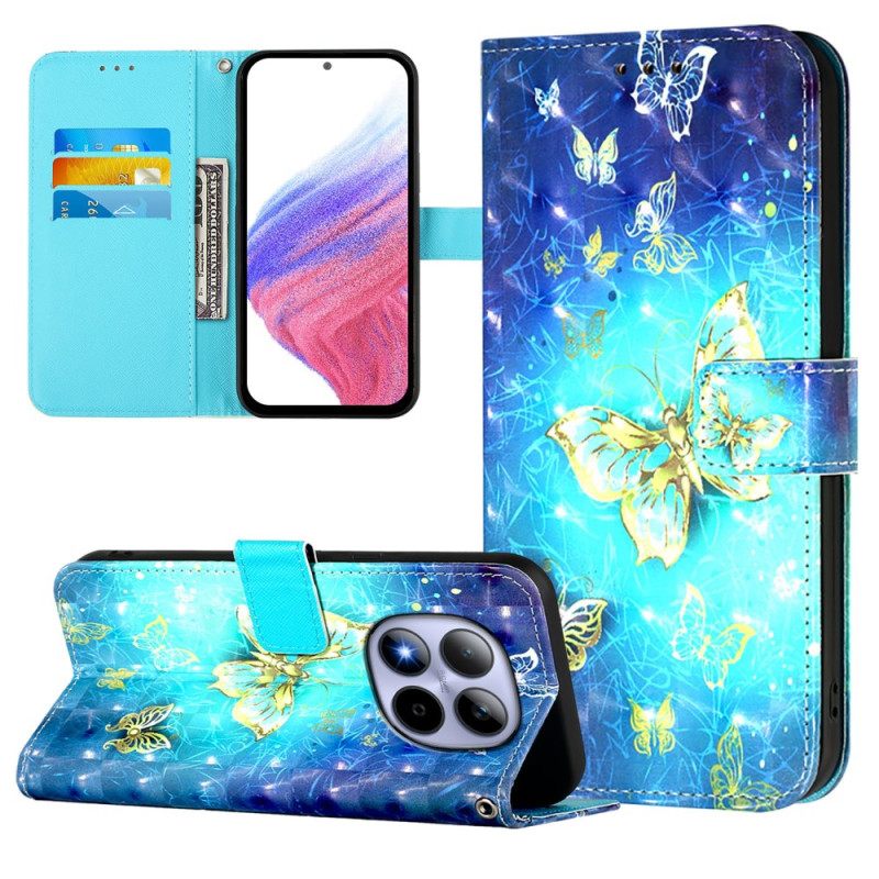 Kotelot Xiaomi Redmi Note 15 Pro 5g Kultaisia Perhosia