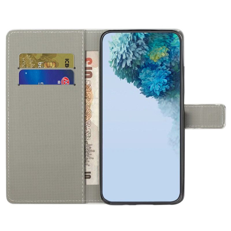 Nahkakotelo Xiaomi Redmi Note 15 Pro 5g Perhosia Mustalla Taustalla
