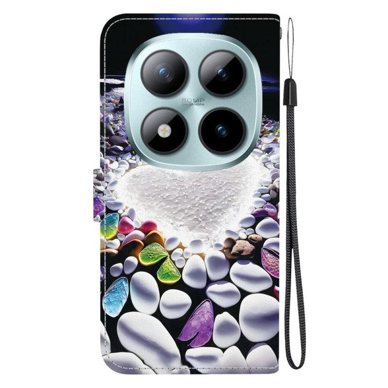 Nahkakotelo Xiaomi Redmi Note 15 Pro 5g Valkoinen Sydän