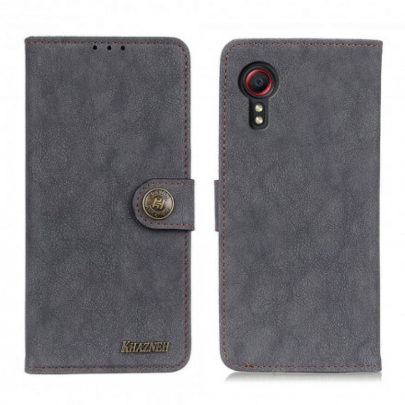 Kotelot Samsung Galaxy XCover 5 Faux Leather Split Retro Khazneh