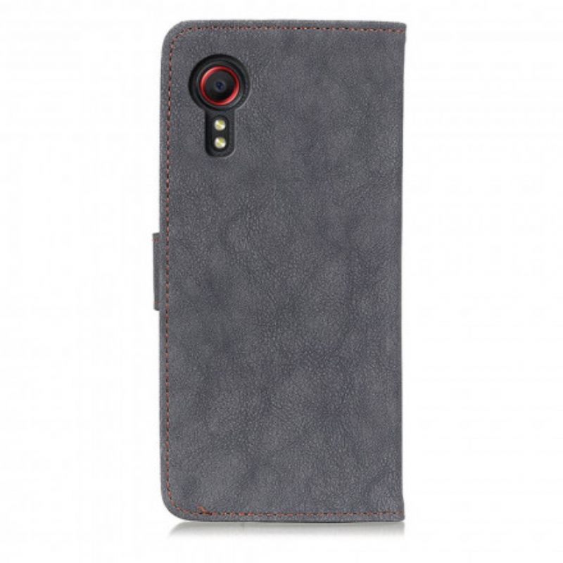 Kotelot Samsung Galaxy XCover 5 Faux Leather Split Retro Khazneh