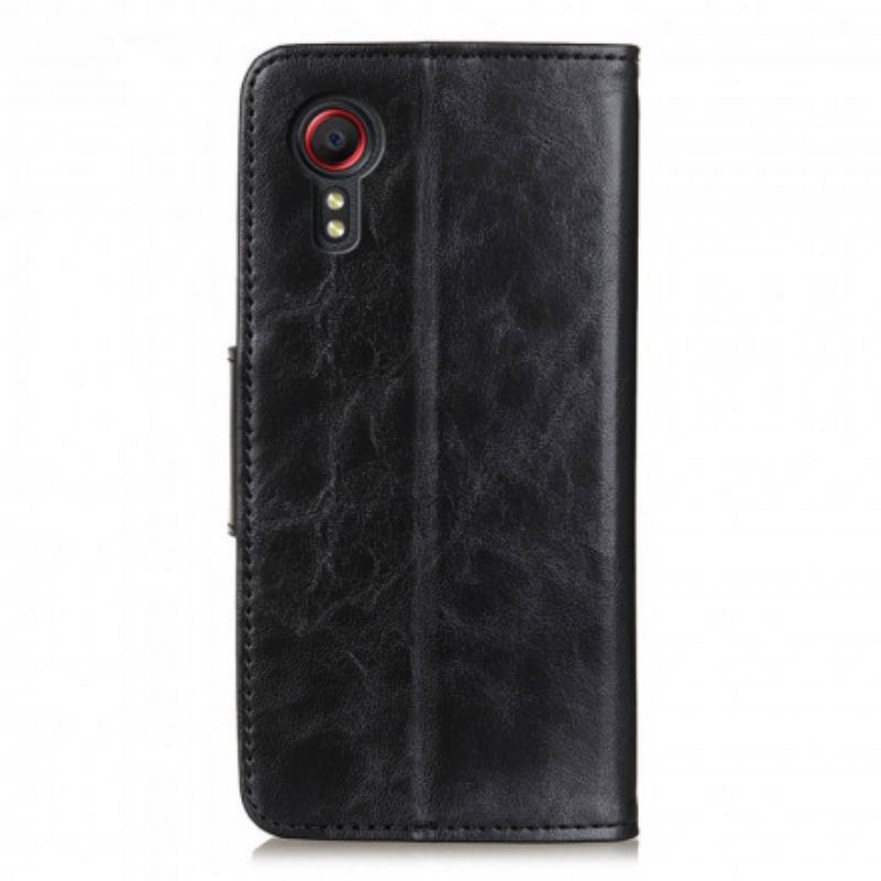 Kotelot Samsung Galaxy XCover 5 Haljasnahkainen Kääntyvä Lukko