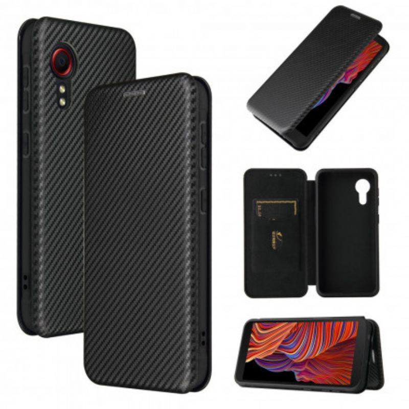 Puhelinkuoret Samsung Galaxy XCover 5 Kotelot Flip Hiilikuitu