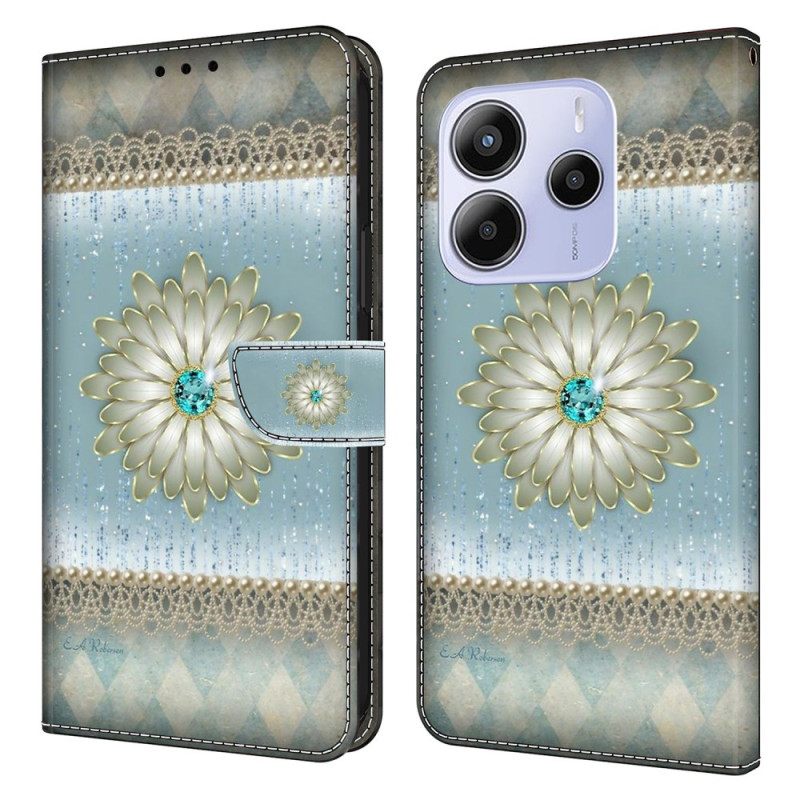 Kotelot Xiaomi Redmi Note 14 4g Kukka Ja Sininen Timantti