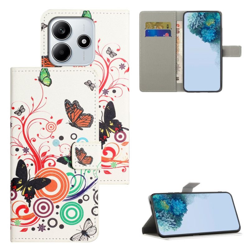 Kotelot Xiaomi Redmi Note 14 4g Perhosia Valkoisella Taustalla