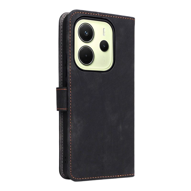 Kotelot Xiaomi Redmi Note 14 4g Puhelinkuoret Rfid-suojattu Mokkanahkakuvio Hihnalla