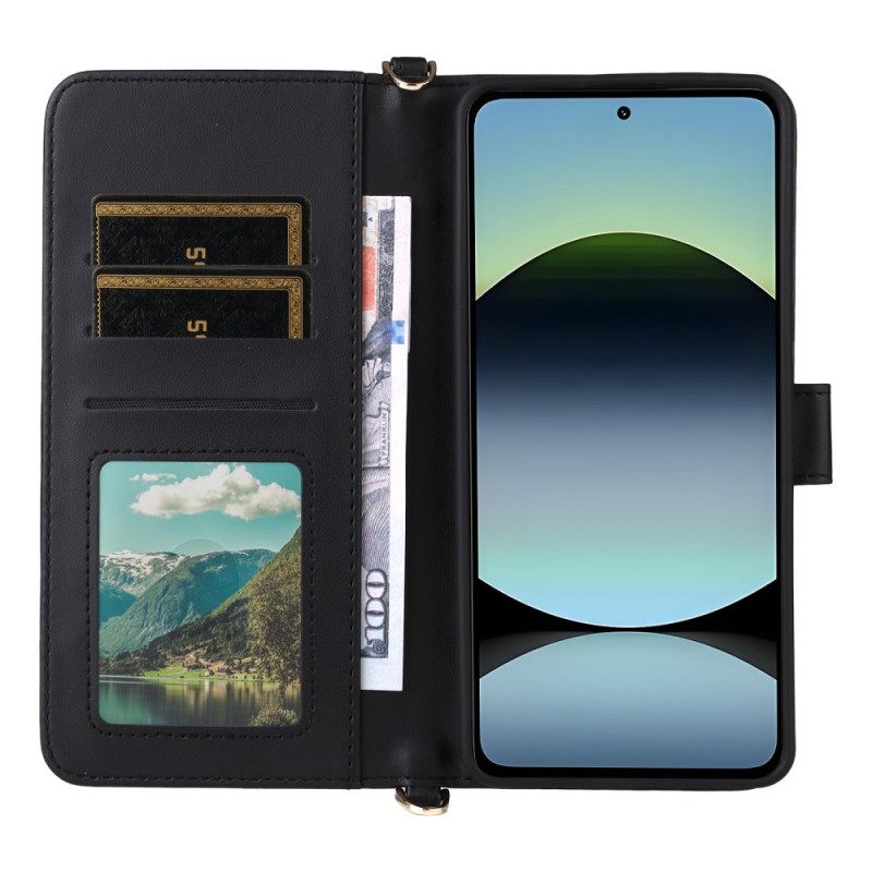 Kuoret Xiaomi Redmi Note 14 4g Premium-lompakko Hihnalla Ja Olkahihnalla