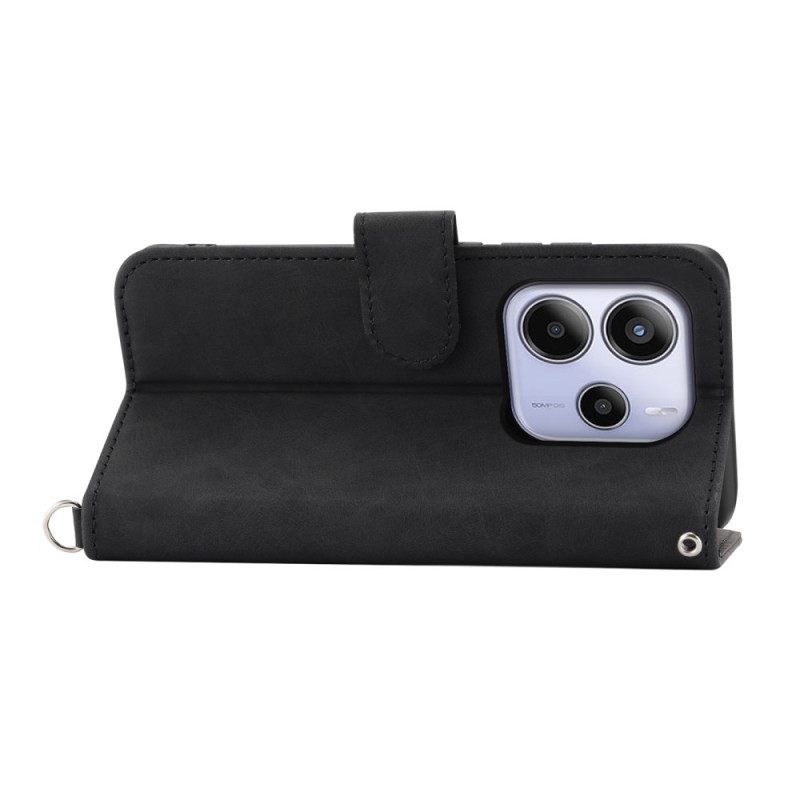 Nahkakotelo Xiaomi Redmi Note 14 4g Kukkakuvio Ja Hihnat