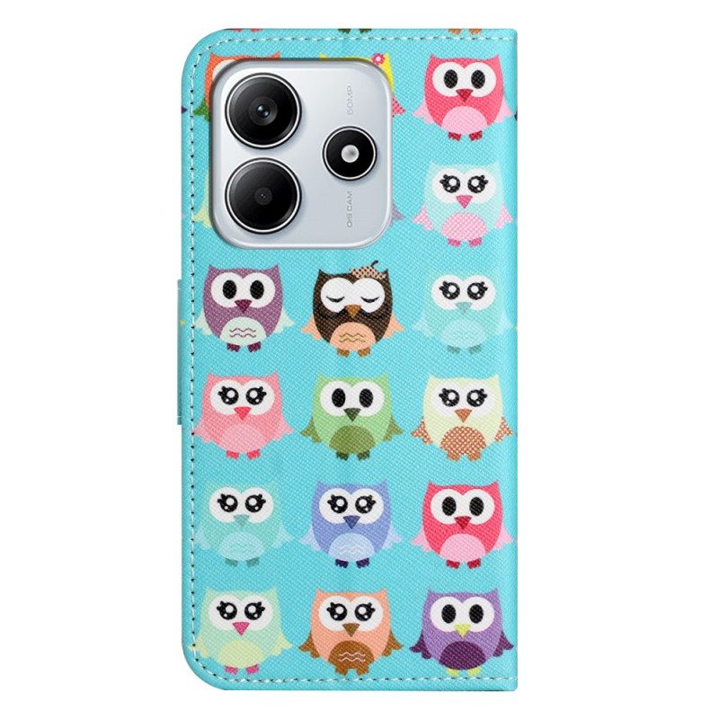 Nahkakotelo Xiaomi Redmi Note 14 4g Pöllöjengi