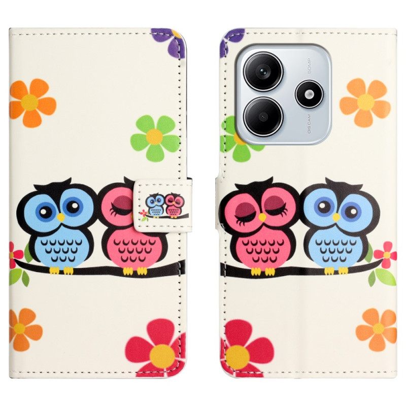 Nahkakotelo Xiaomi Redmi Note 14 4g Pöllöpari