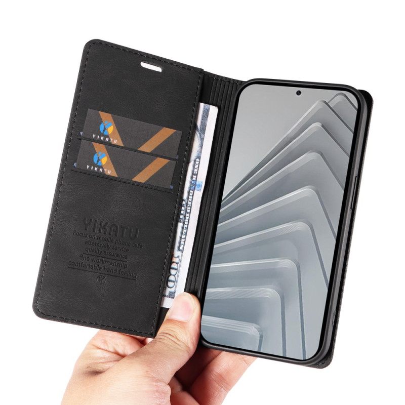 Nahkakotelo Xiaomi Redmi Note 14 4g Ykatu Ruskea Mokkanahkakuvio Suojakuori