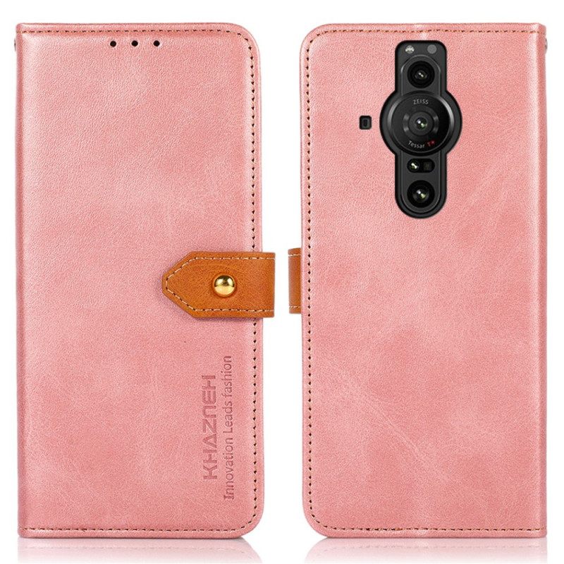 Nahkakotelo Sony Xperia Pro-I Khazneh-hihnalla