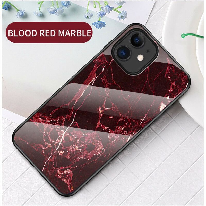 Case iPhone 12 Mini Tempered Glass Marble Colors