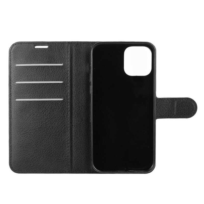 Flip Case iPhone 12 Mini Klassinen Litsi-nahkaefekti