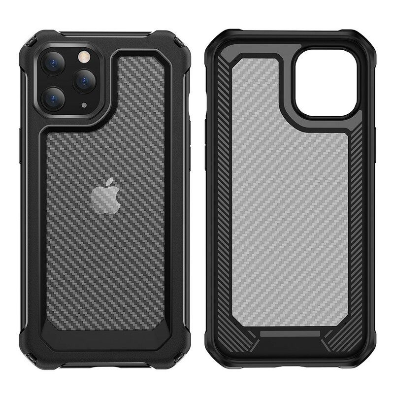 Kuori iPhone 12 Mini Läpinäkyvä Hiilikuiturakenne