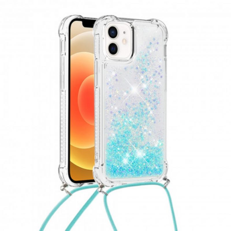 Kuori iPhone 12 Mini Paljetit Ja Johto