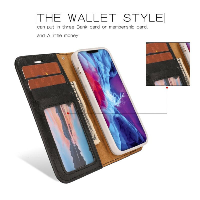 Kuori Kotelot iPhone 12 Mini Irrotettava Distressed Leather Tyyli