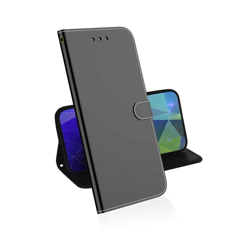 Nahkakotelo iPhone 12 Mini Keinonahkainen Peilin Kansi