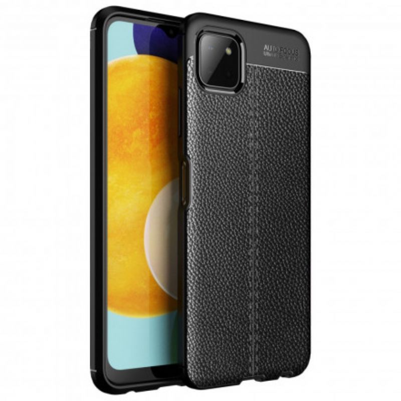 Case Samsung Galaxy A22 5G Double Line Litchi Leather Effect