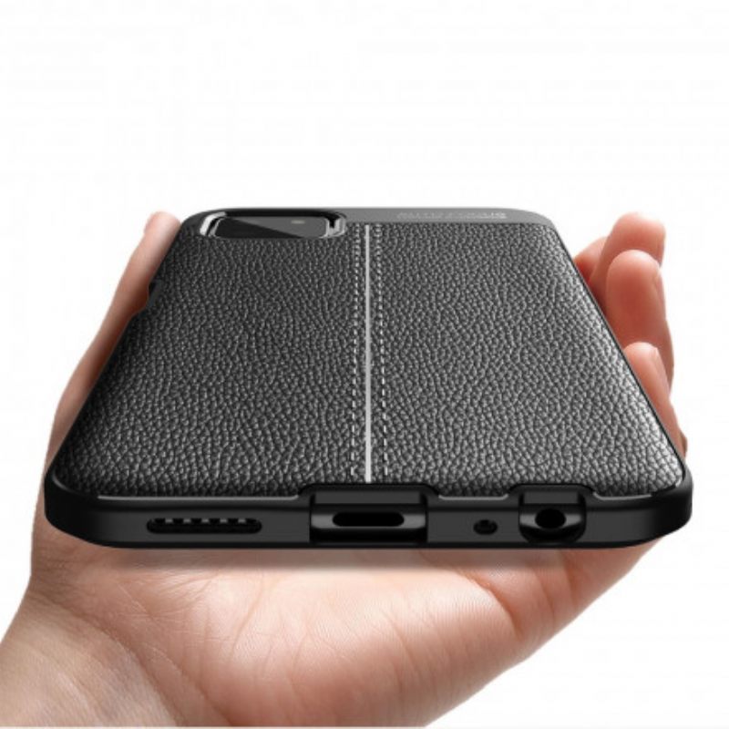 Case Samsung Galaxy A22 5G Double Line Litchi Leather Effect