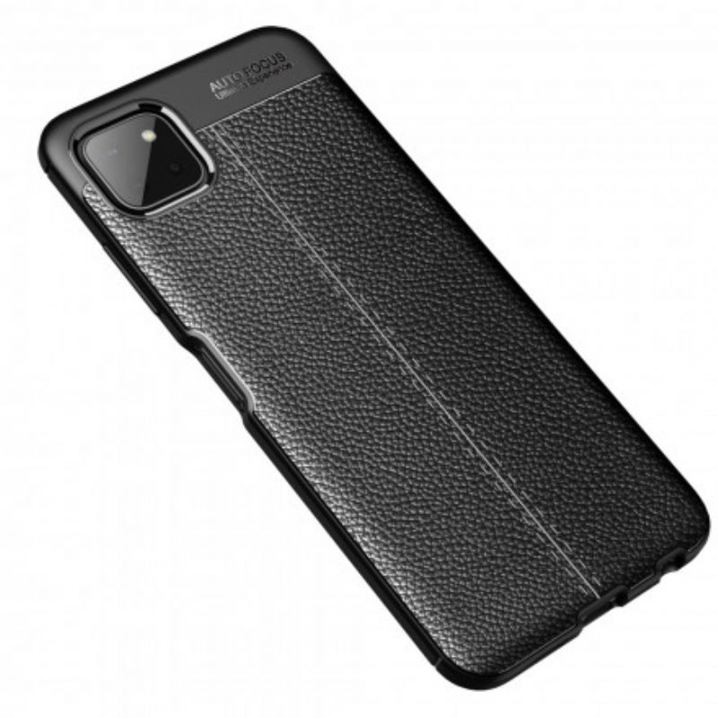 Case Samsung Galaxy A22 5G Double Line Litchi Leather Effect