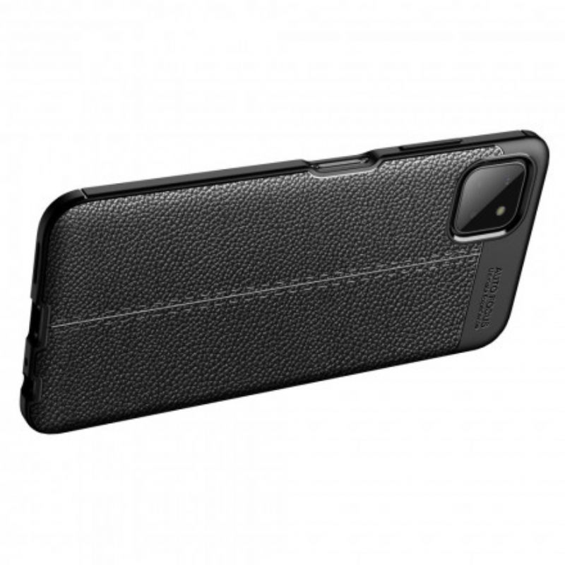 Case Samsung Galaxy A22 5G Double Line Litchi Leather Effect