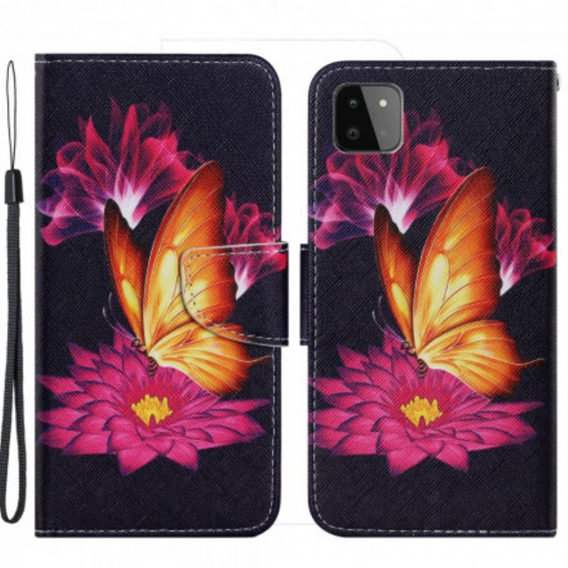 Flip Case Samsung Galaxy A22 5G Butterfly Ja Lotus