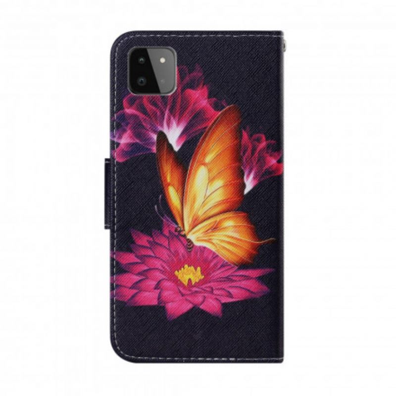 Flip Case Samsung Galaxy A22 5G Butterfly Ja Lotus