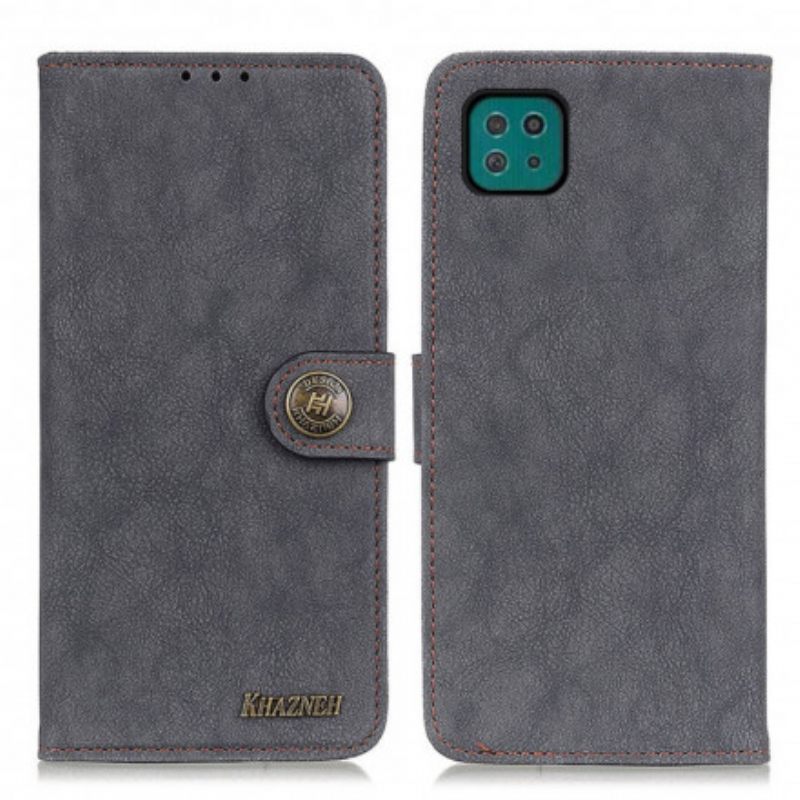 Flip Case Samsung Galaxy A22 5G Faux Leather Split Retro Khazneh