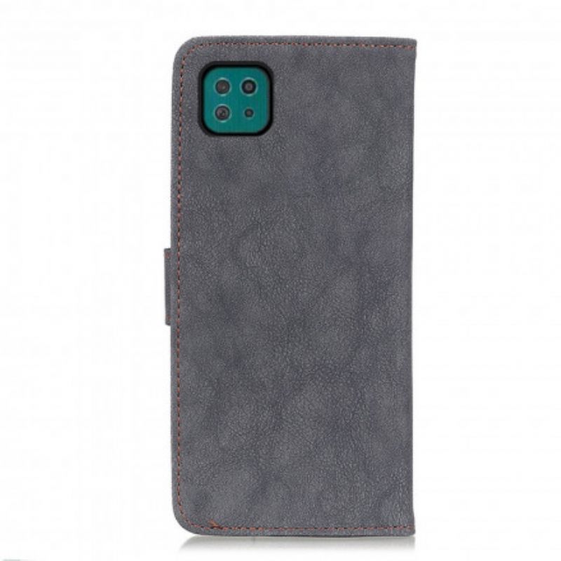 Flip Case Samsung Galaxy A22 5G Faux Leather Split Retro Khazneh